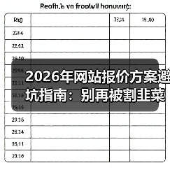 2026年网站报价方案避坑指南：别再被割韭菜了！（图1）